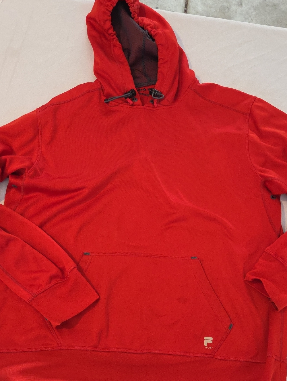 Fila Red Hooded Sweatshirt with Kangaroo Pocket